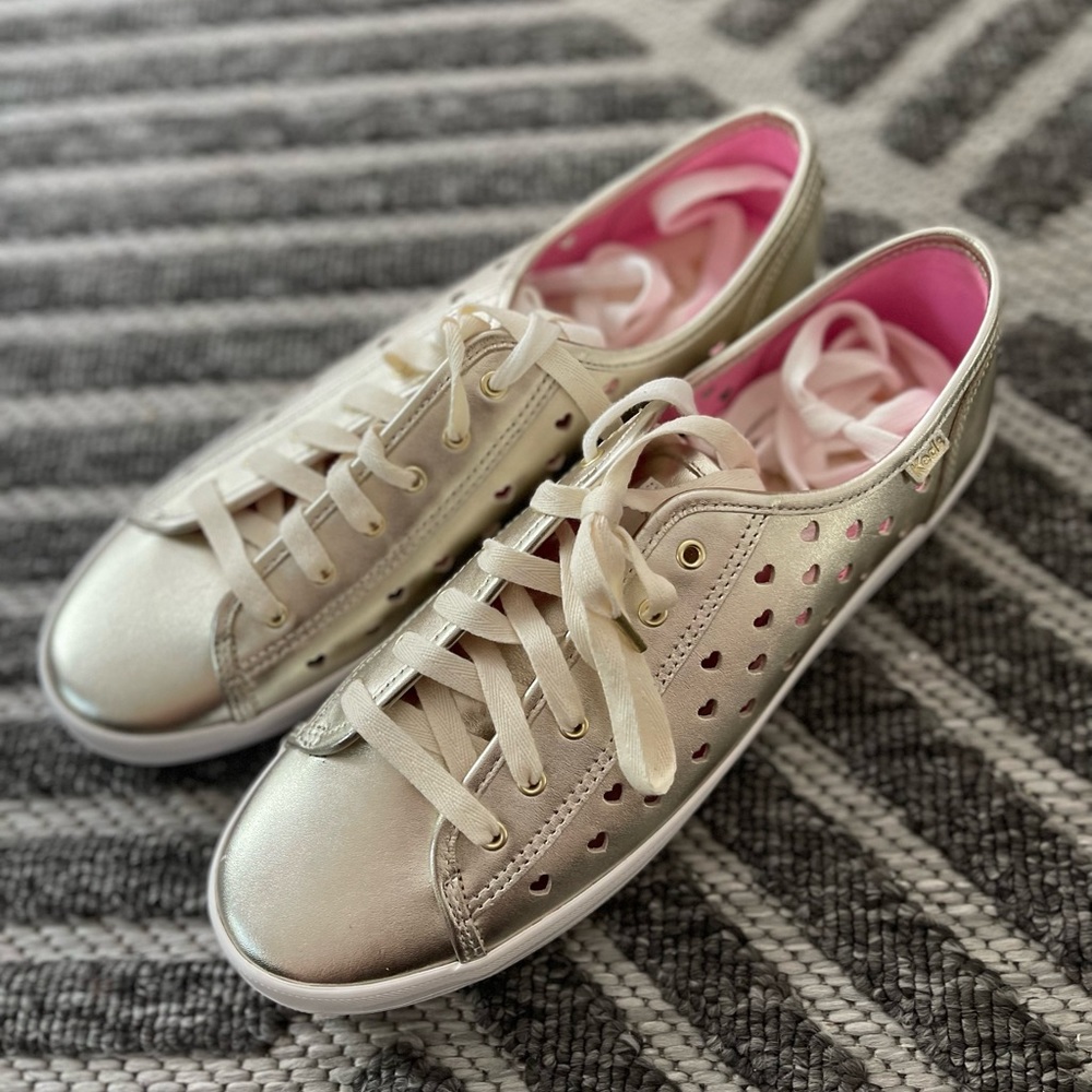 Kate spade x Keds gold heart shoes